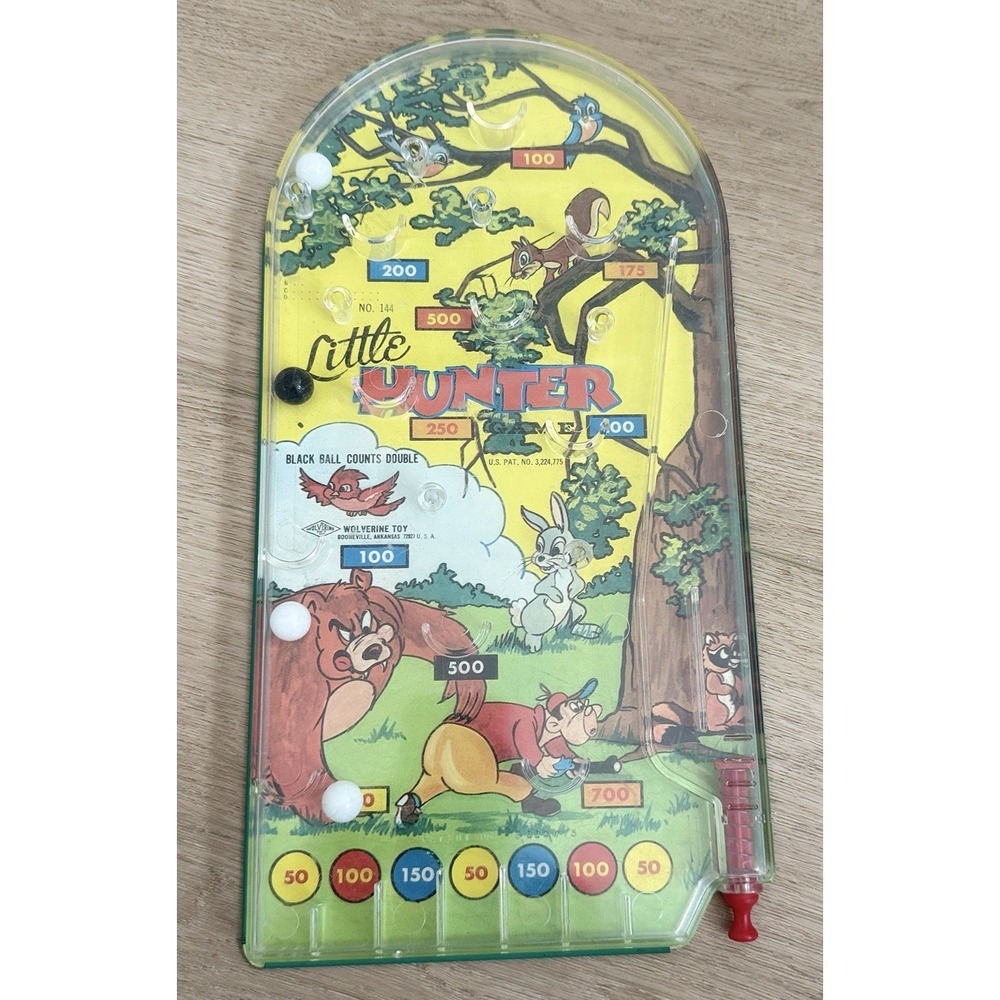 Vintage Little Hunter Pinball Game #144 Handheld Tabletop Wolverine Toy USA